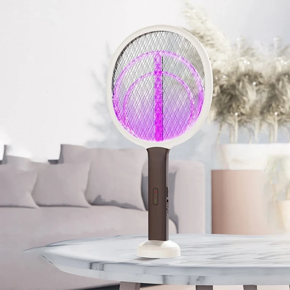 2 In 1 Foldable Electric Mosquito Swatter With Led Mosquito Attracting Lamp