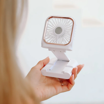 Foldable Portable Desk Fan With Phone Holder And Adjustable Wind Speed